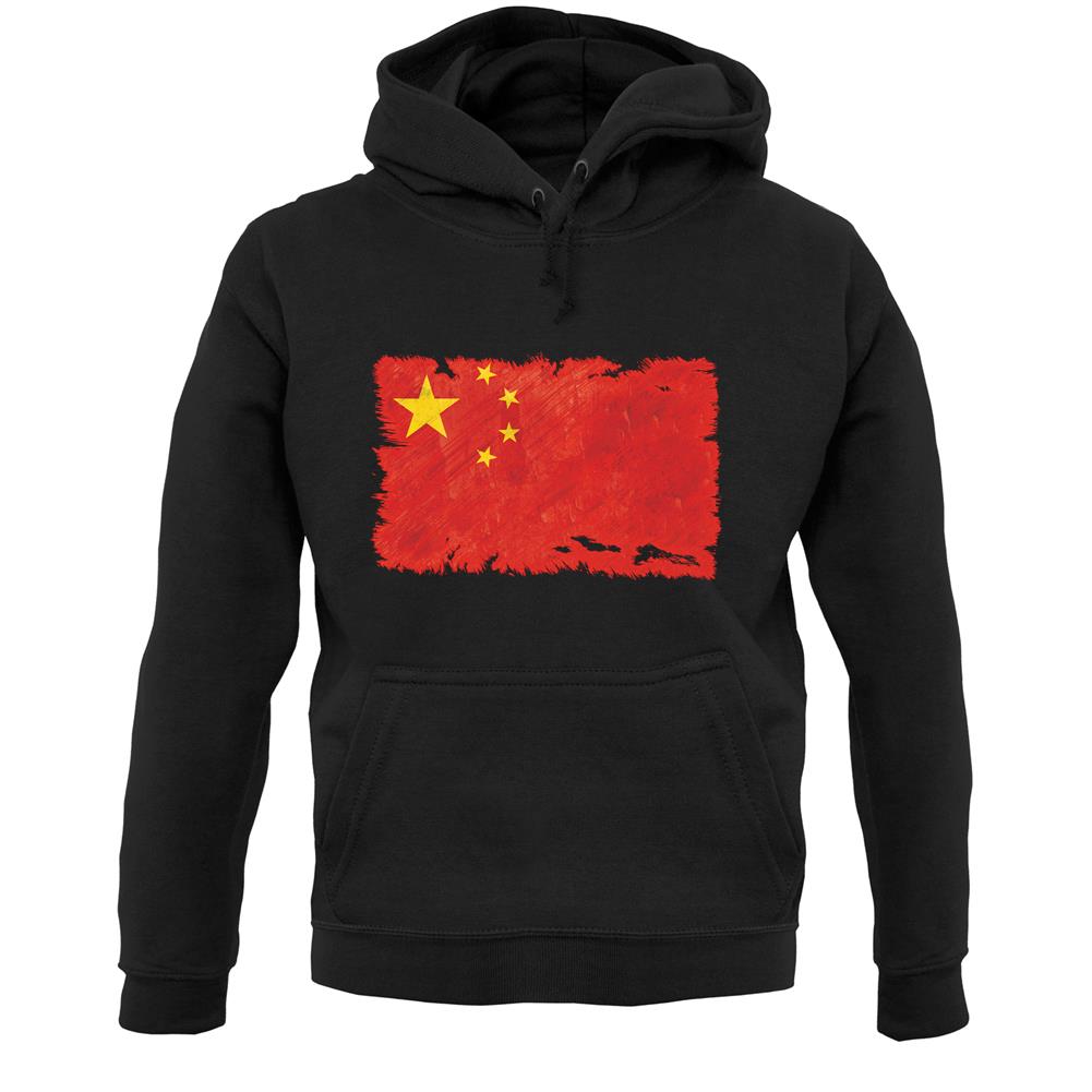 China Grunge Style Flag Unisex Hoodie