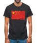 China Grunge Style Flag Mens T-Shirt