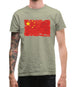 China Grunge Style Flag Mens T-Shirt