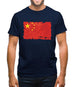 China Grunge Style Flag Mens T-Shirt