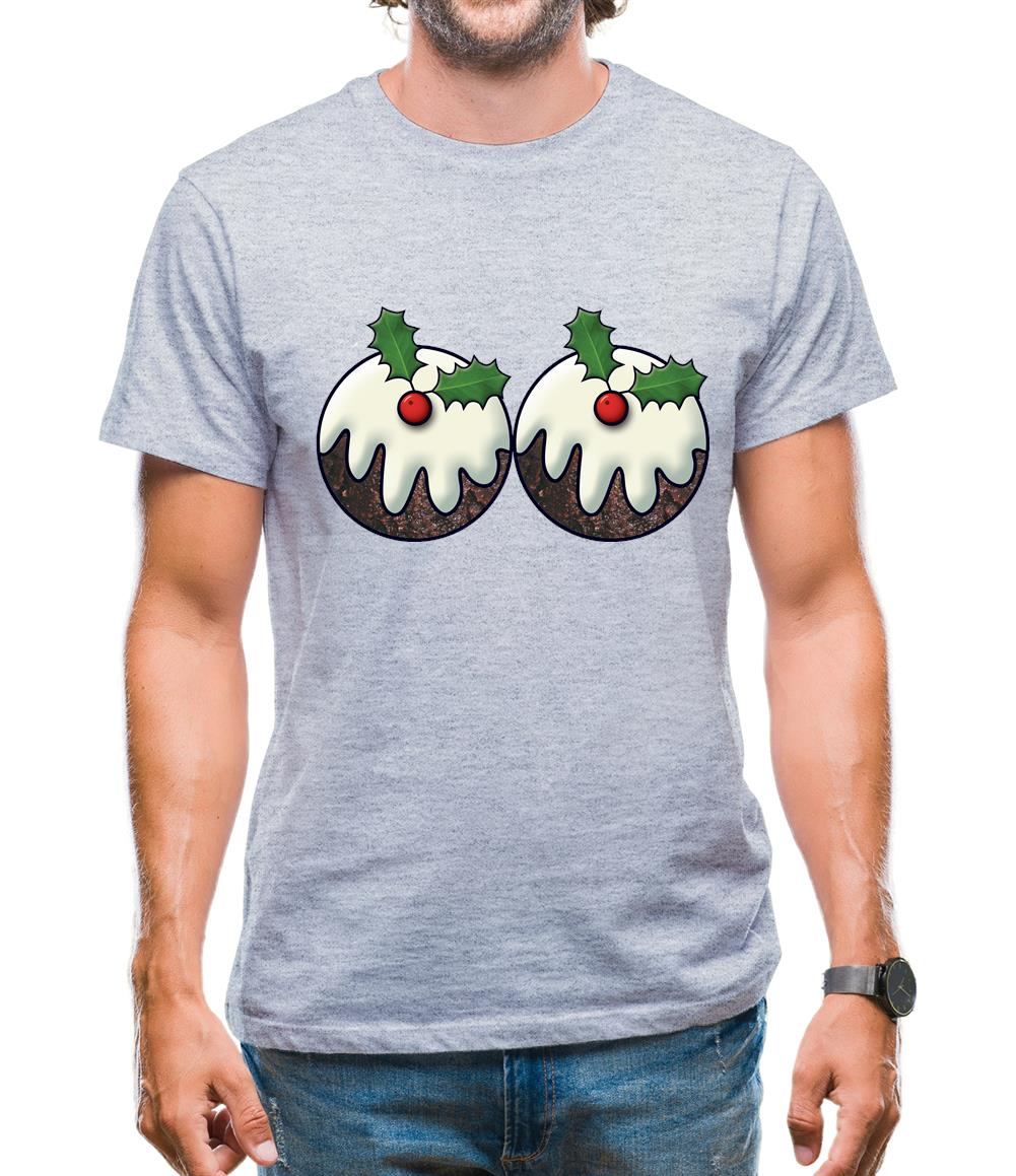 Christmas Pudding Boobs Mens T-Shirt