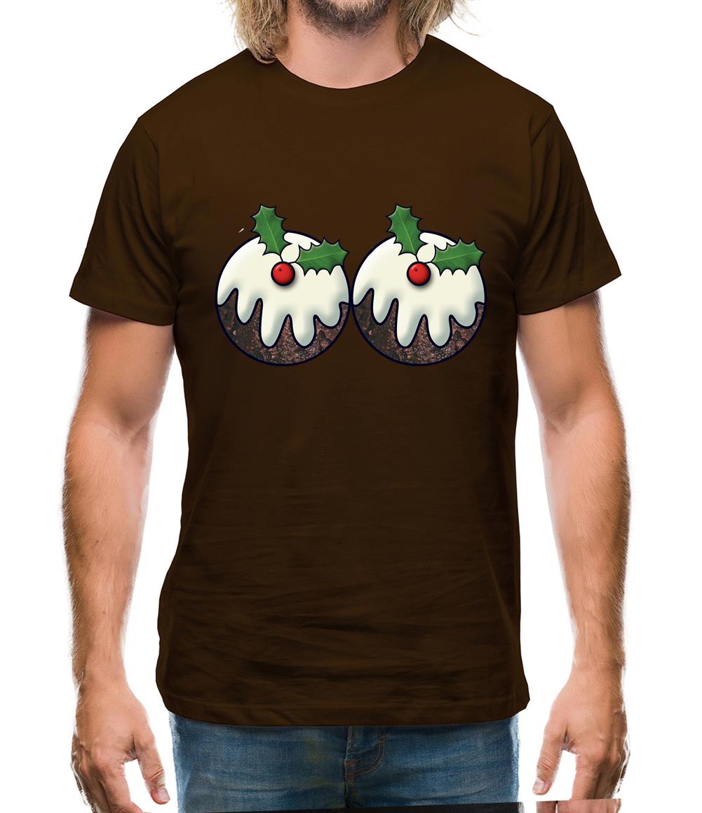 Christmas Pudding Boobs Mens T-Shirt