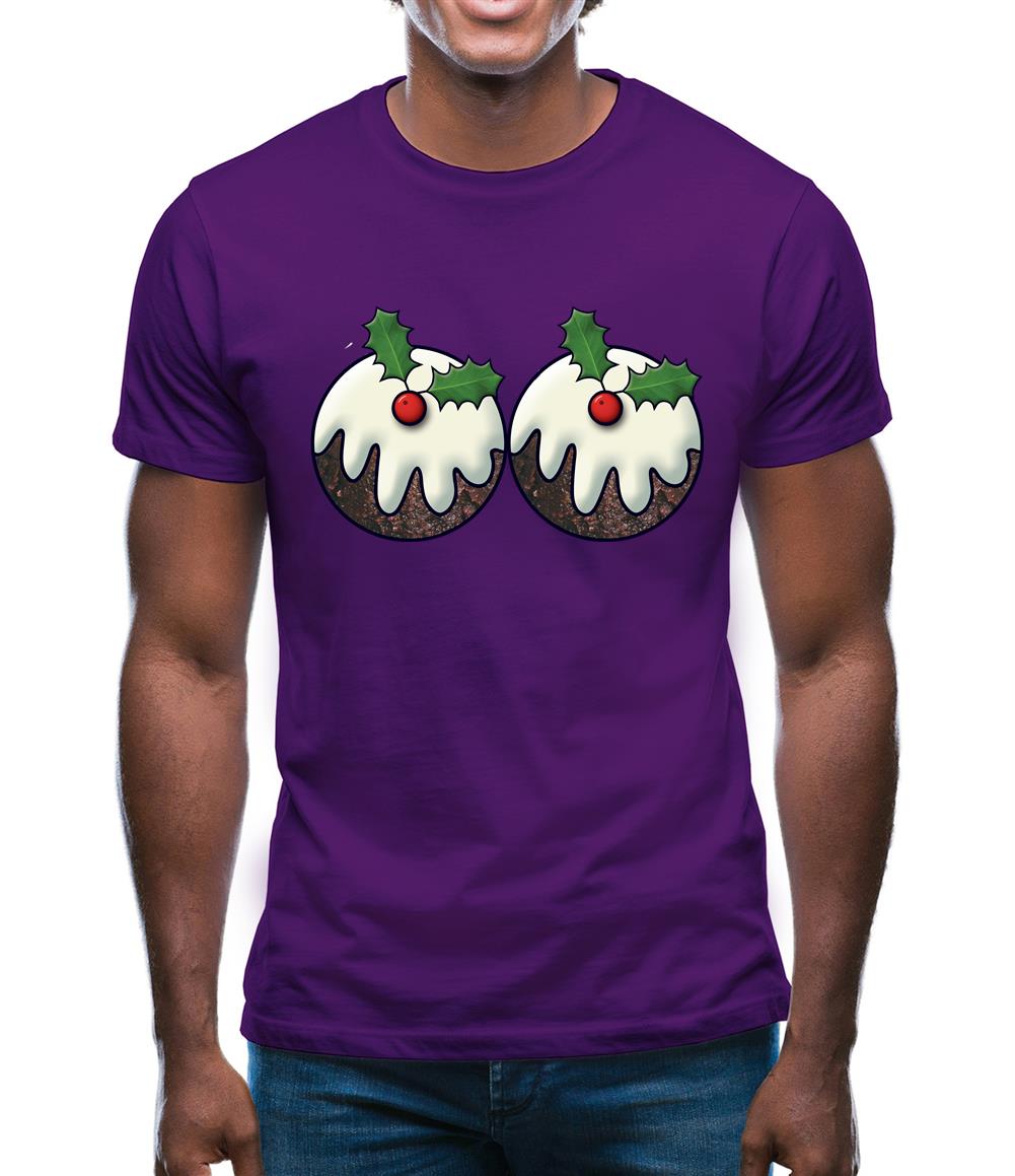 Christmas Pudding Boobs Mens T-Shirt