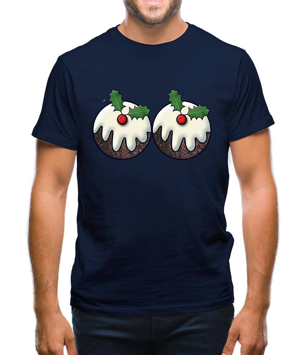 Christmas Pudding Boobs Mens T-Shirt