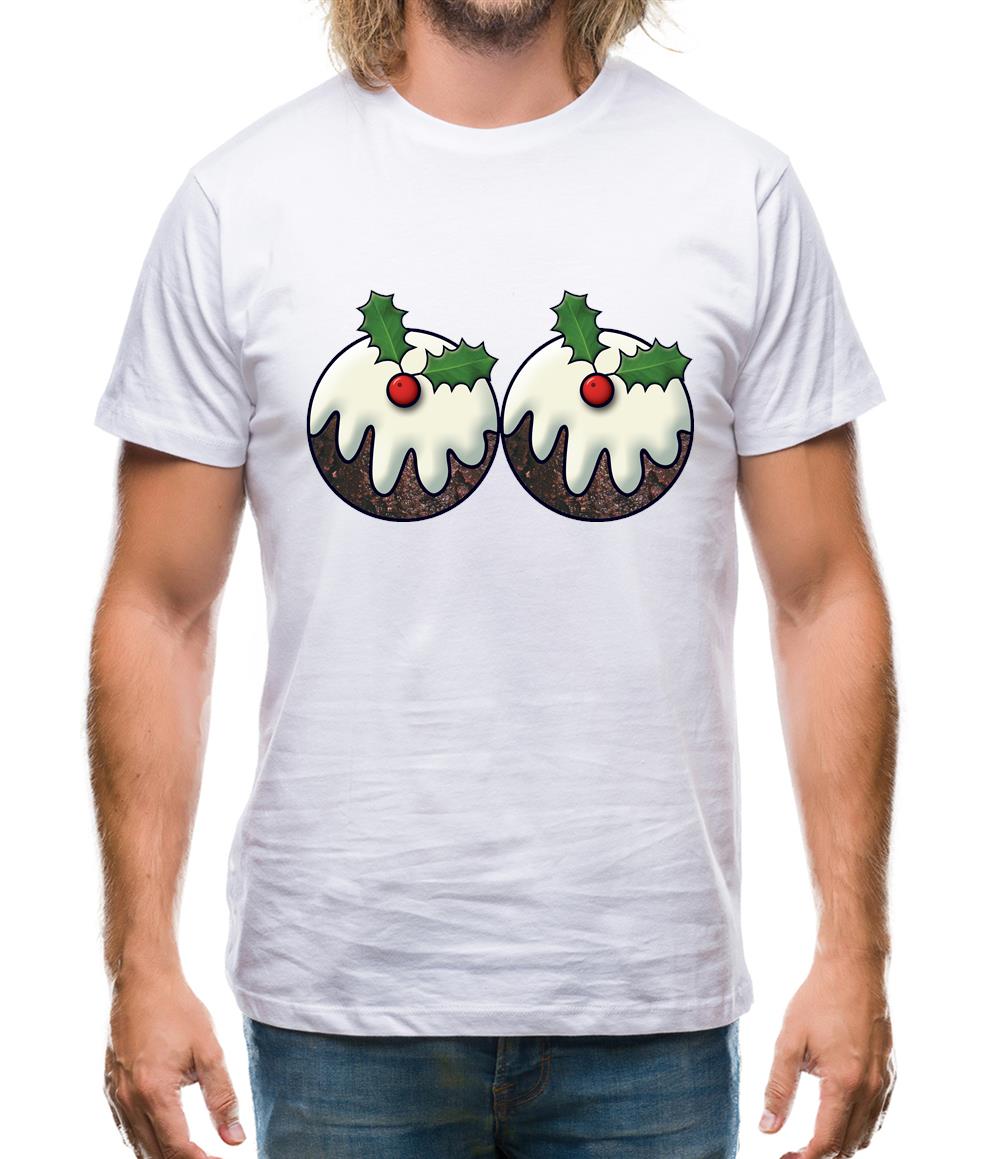 Christmas Pudding Boobs Mens T-Shirt