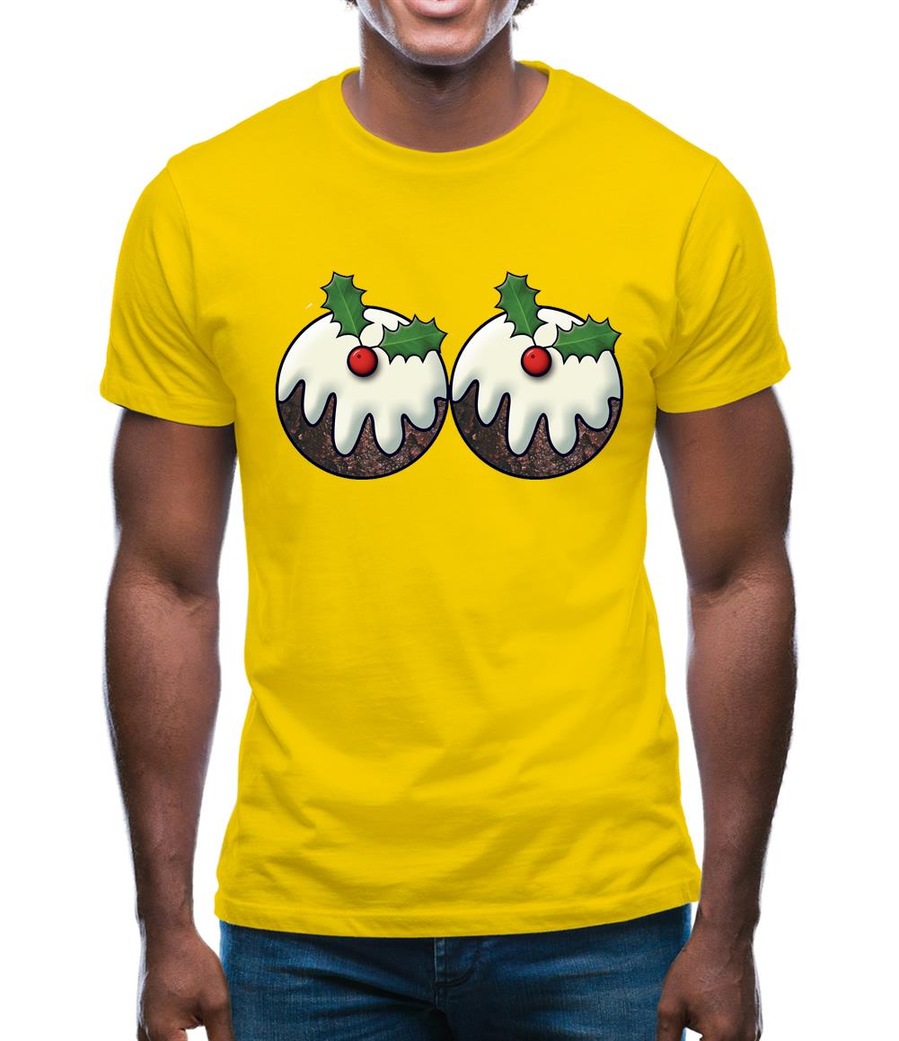 Christmas Pudding Boobs Mens T-Shirt