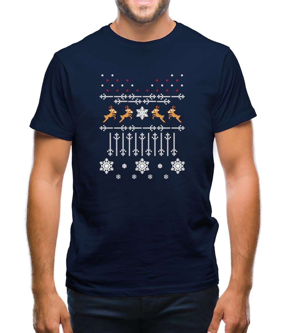 Christmas Reindeer Design Mens T-Shirt