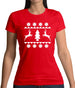 Christmas Stitch Design Womens T-Shirt