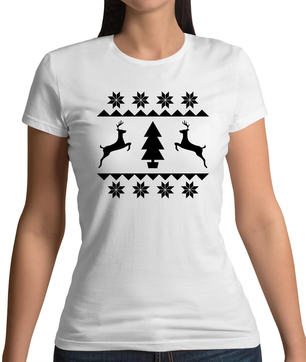 Christmas Stitch Design Womens T-Shirt