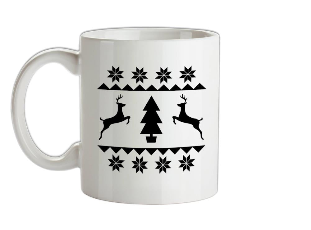 Christmas Stitch Design Ceramic Mug