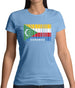 Comoros Barcode Style Flag Womens T-Shirt