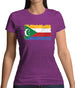 Comoros Grunge Style Flag Womens T-Shirt