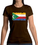 Comoros Grunge Style Flag Womens T-Shirt