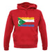 Comoros Grunge Style Flag unisex hoodie
