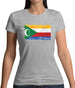 Comoros Grunge Style Flag Womens T-Shirt