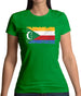 Comoros Grunge Style Flag Womens T-Shirt
