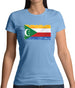 Comoros Grunge Style Flag Womens T-Shirt