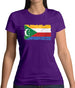 Comoros Grunge Style Flag Womens T-Shirt