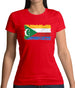 Comoros Grunge Style Flag Womens T-Shirt