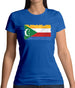 Comoros Grunge Style Flag Womens T-Shirt