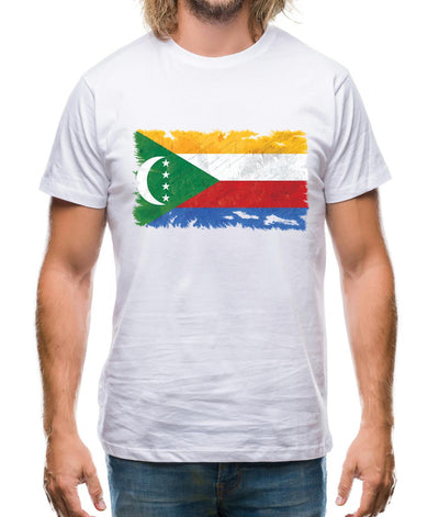 Comoros Grunge Style Flag Mens T-Shirt
