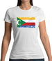 Comoros Grunge Style Flag Womens T-Shirt