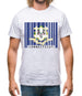 Connecticut Barcode Style Flag Mens T-Shirt