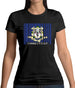 Connecticut Barcode Style Flag Womens T-Shirt
