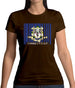 Connecticut Barcode Style Flag Womens T-Shirt