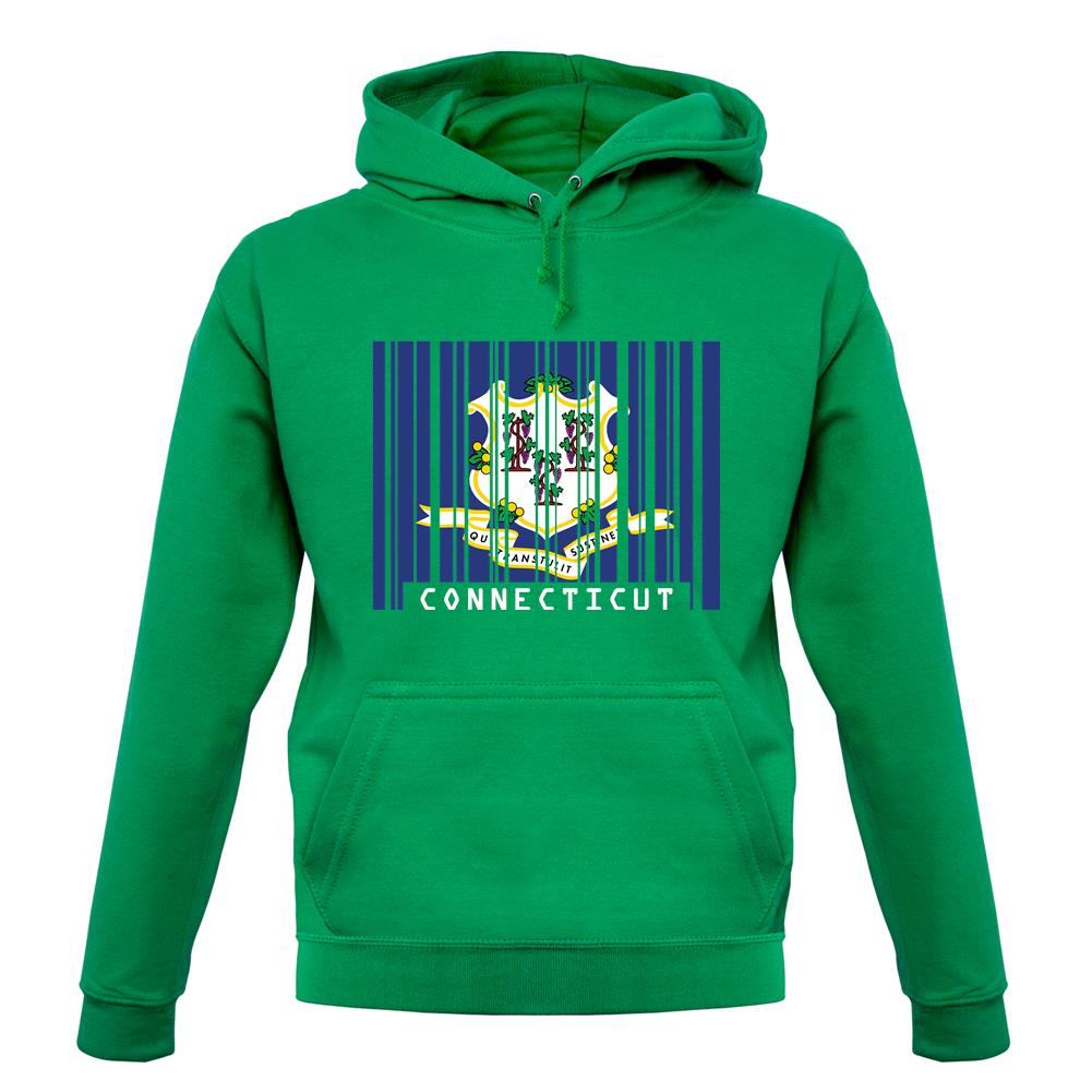 Connecticut Barcode Style Flag unisex hoodie