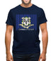 Connecticut Barcode Style Flag Mens T-Shirt