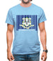 Connecticut Barcode Style Flag Mens T-Shirt