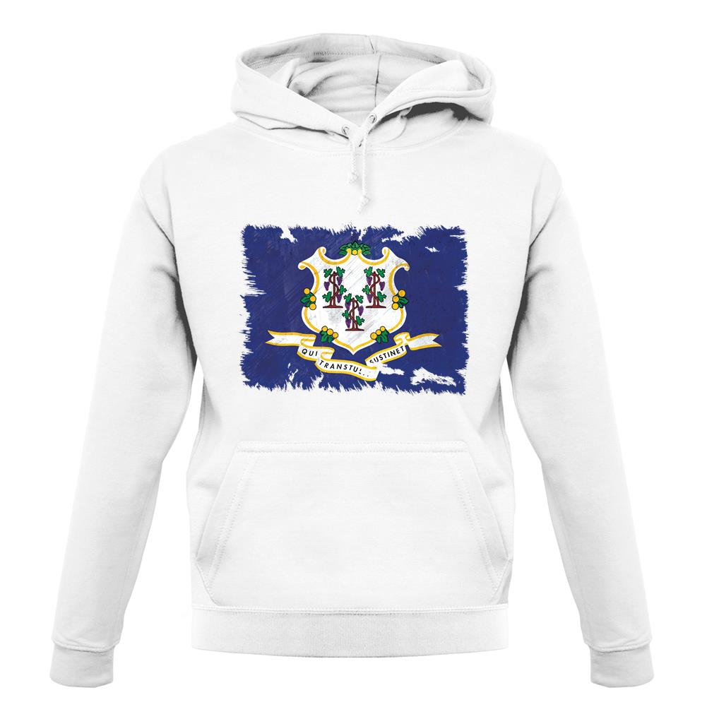 Connecticut Grunge Style Flag unisex hoodie