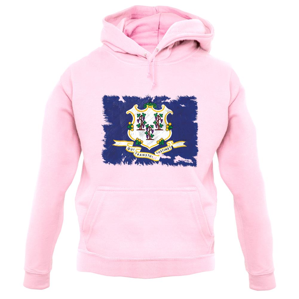 Connecticut Grunge Style Flag unisex hoodie