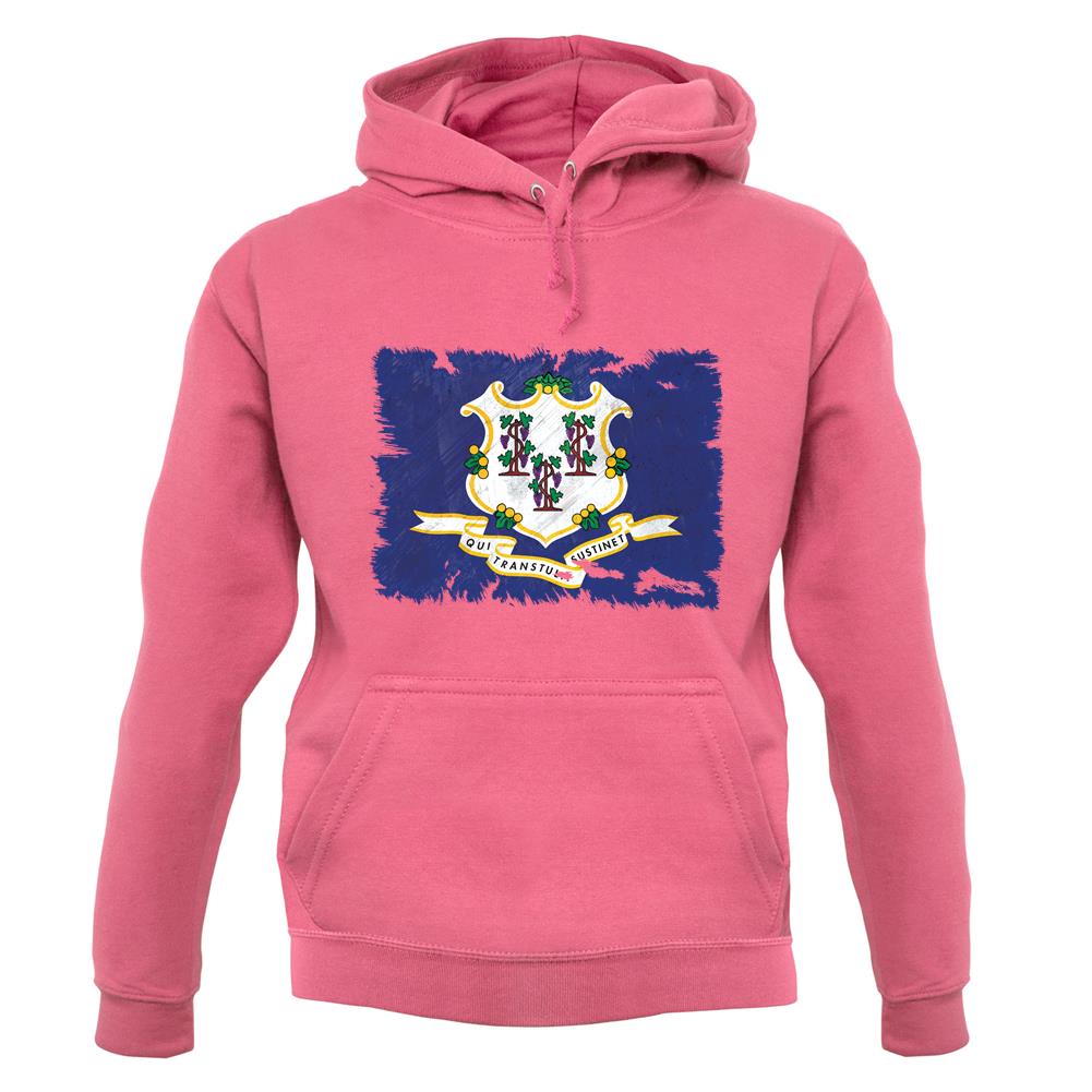 Connecticut Grunge Style Flag unisex hoodie