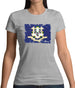 Connecticut Grunge Style Flag Womens T-Shirt
