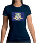 Connecticut Grunge Style Flag Womens T-Shirt
