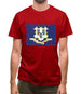 Connecticut Grunge Style Flag Mens T-Shirt
