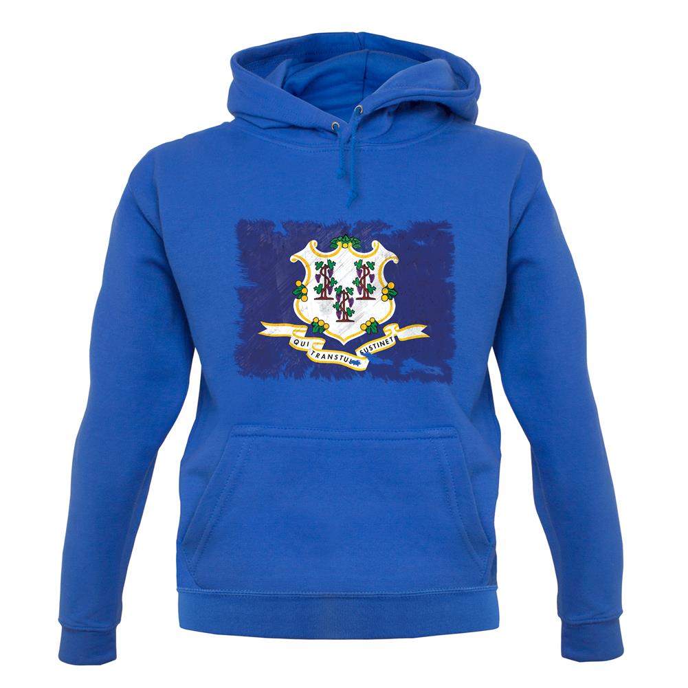 Connecticut Grunge Style Flag unisex hoodie