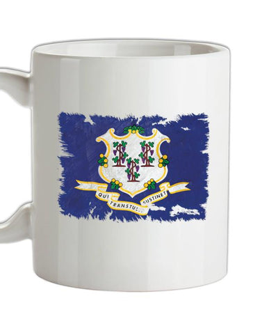 Connecticut Grunge Style Flag Ceramic Mug