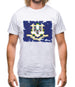 Connecticut Grunge Style Flag Mens T-Shirt