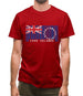 Cook Islands  Barcode Style Flag Mens T-Shirt