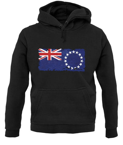 Cook Islands Grunge Style Flag unisex hoodie
