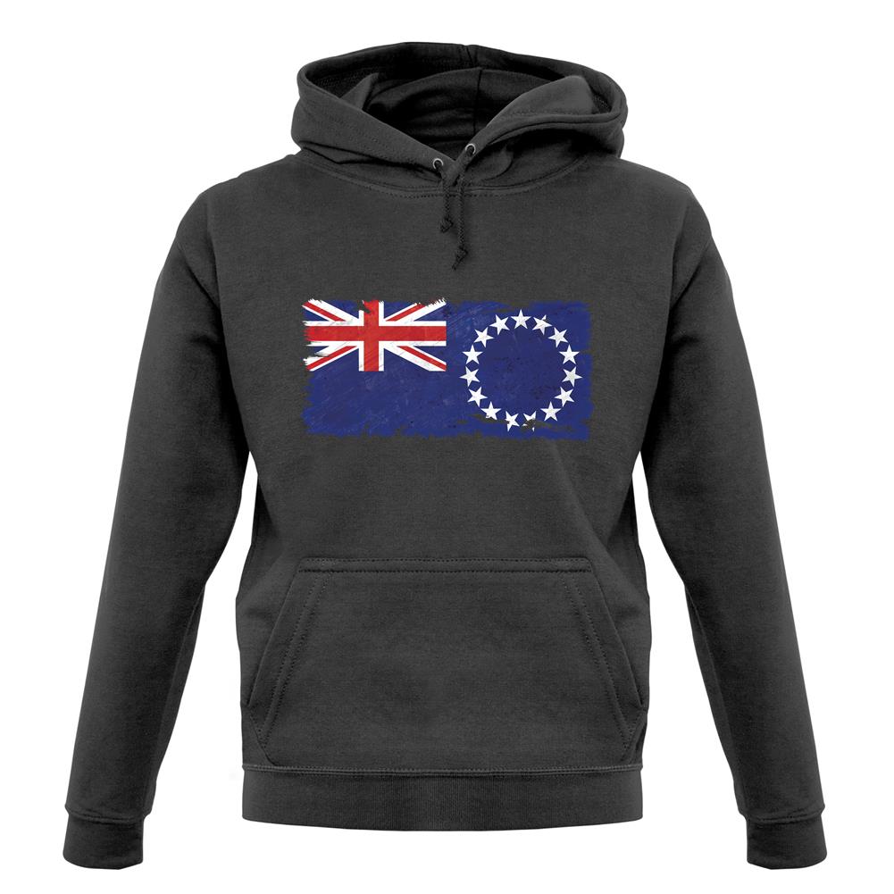 Cook Islands Grunge Style Flag unisex hoodie