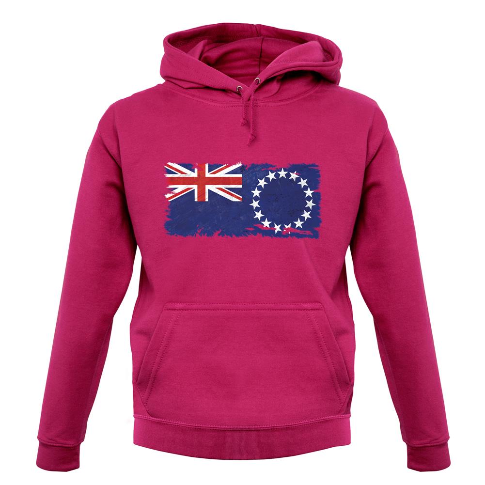 Cook Islands Grunge Style Flag unisex hoodie