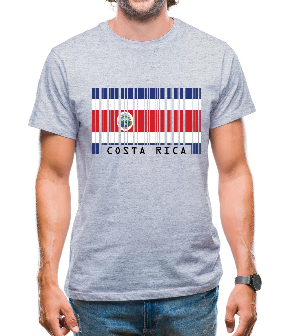 Costa Rica  Barcode Style Flag Mens T-Shirt