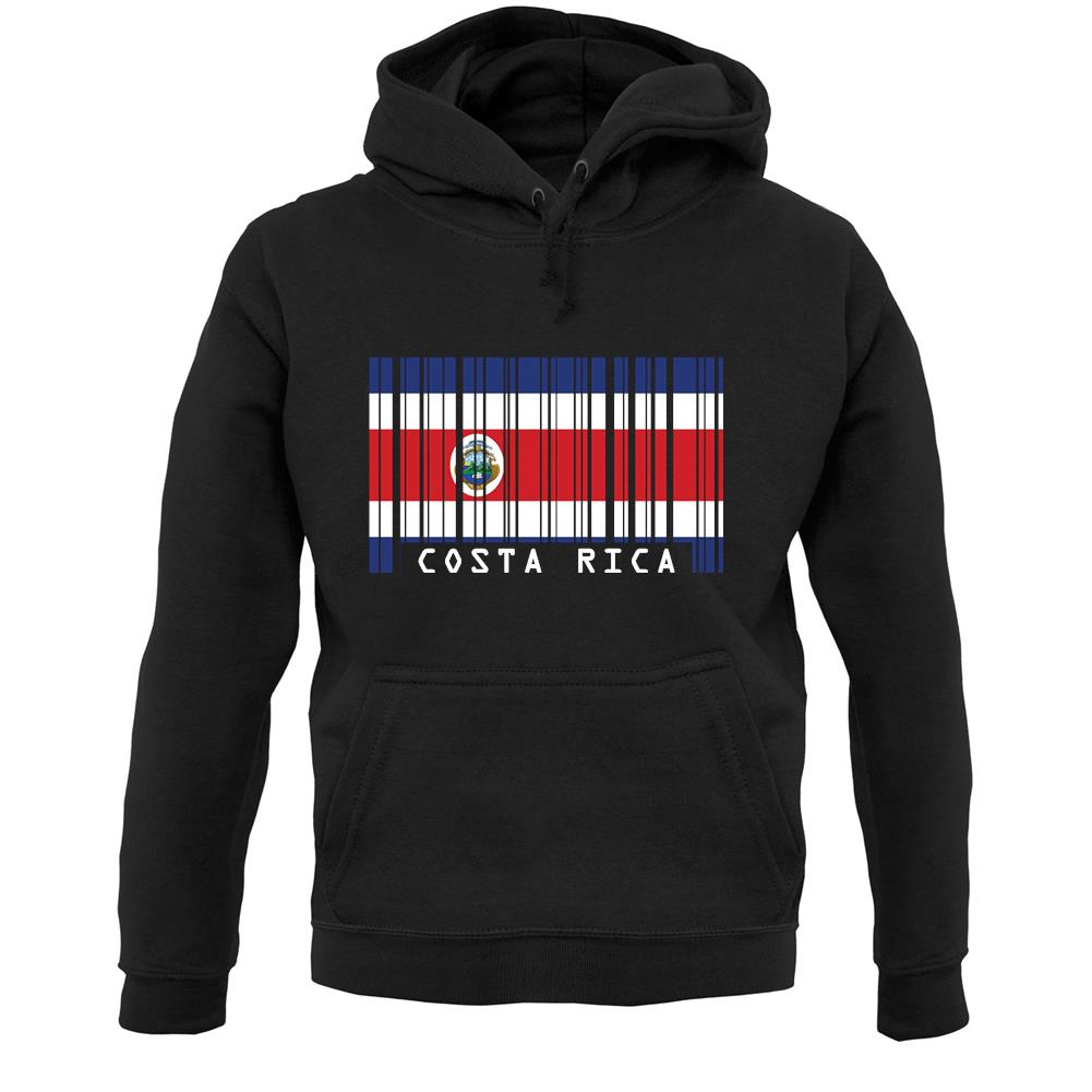 Costa Rica  Barcode Style Flag Unisex Hoodie