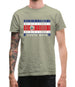 Costa Rica  Barcode Style Flag Mens T-Shirt