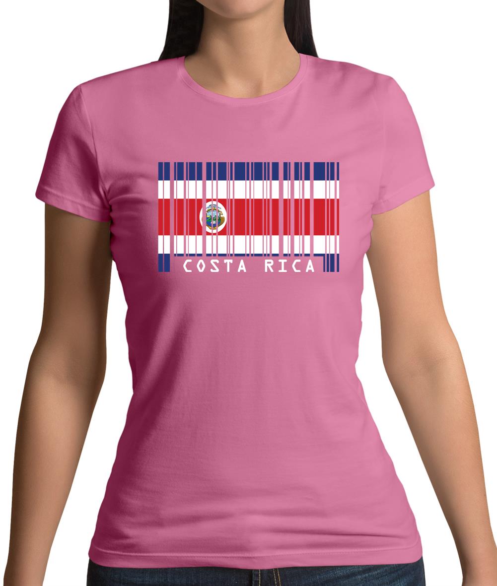 Costa Rica  Barcode Style Flag Womens T-Shirt