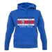 Costa Rica  Barcode Style Flag unisex hoodie